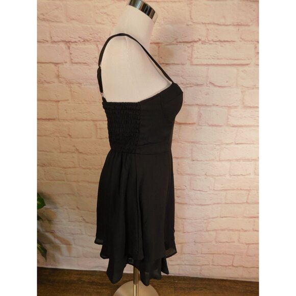 Lily Rose Black Sleeveless Chiffon Sweetheart Dress Jr XS NWT - Picture 6 of 12